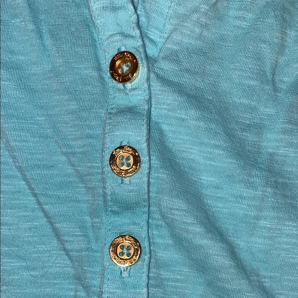Lilly Pulitzer Blue Buttoned Polo Tank Top - Picture 3 of 4